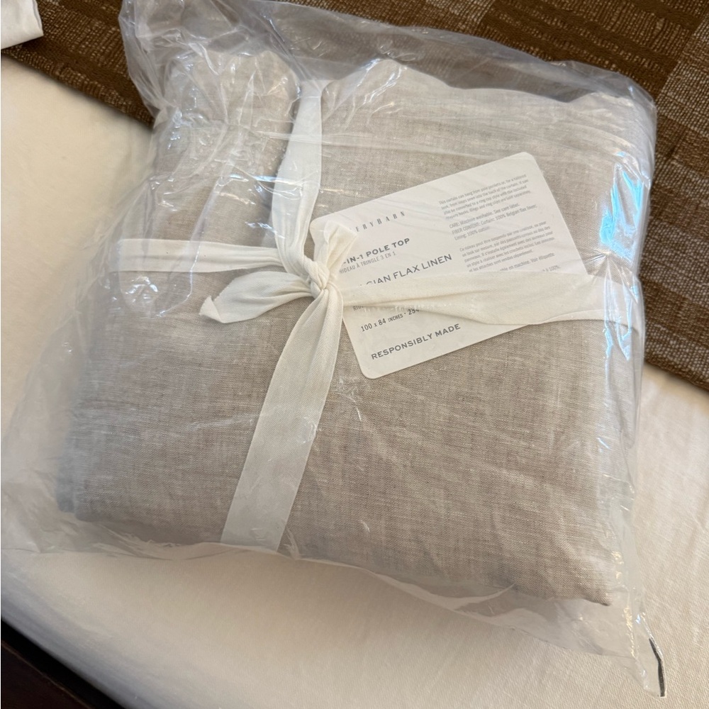 Pottery Barn Flax Linen Curtain 100”x84” color flax